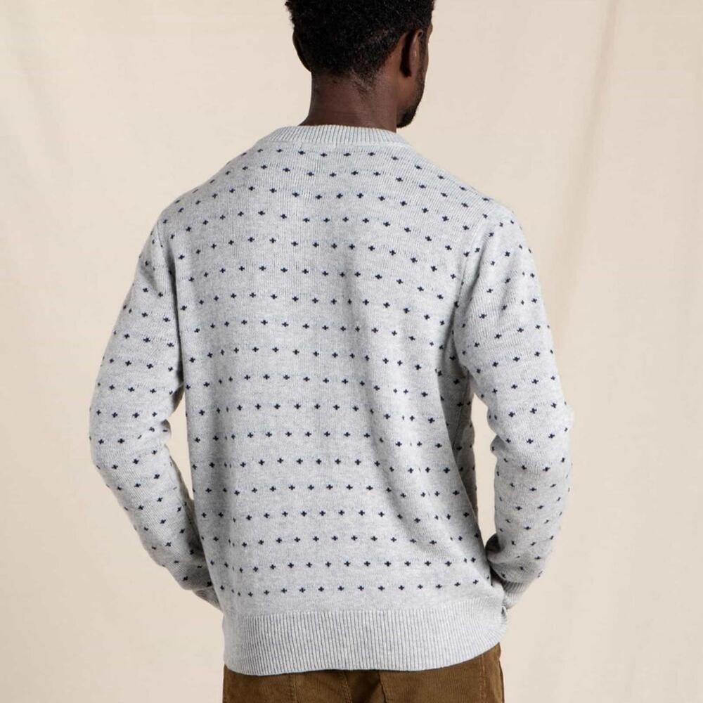 NWT Toad&Co Heather Gray Birdseye Cazadero Crew Neck Wool Blend Sweater Large - Picture 2 of 2